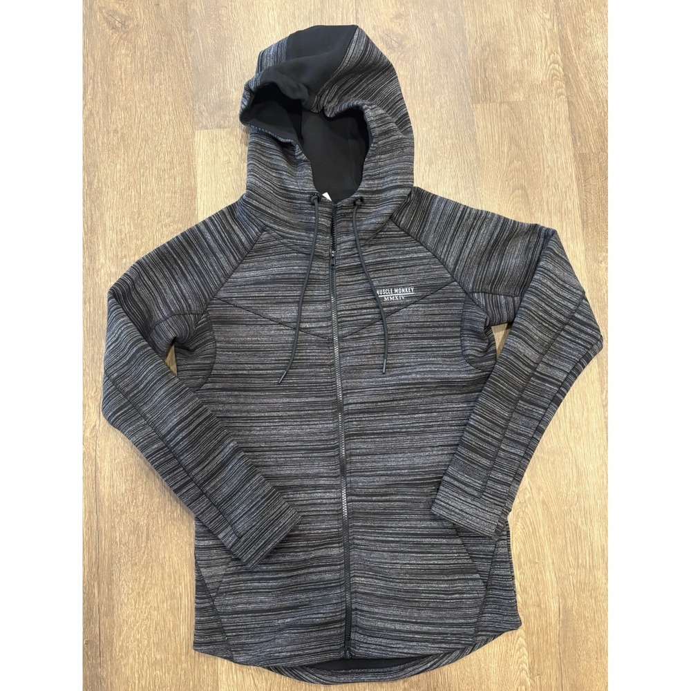 Muscle Monkey MMXIV Mens Dark Gray Fleece Fill Zip Medium Hoodie